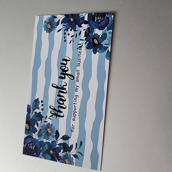 Thank You For Your Purchase PINK RED  FLOWER BUSINESS CARDS 50 COUNT - Picture 4 of 6